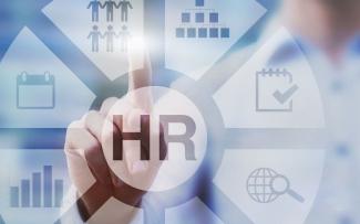 Person som pekar på diagram med människor och tabeller